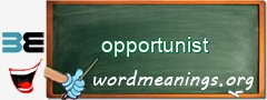 WordMeaning blackboard for opportunist